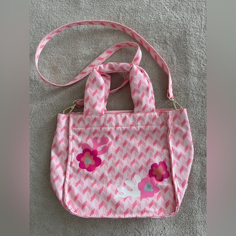 Estee Lauder Pink Fabric Bag toiletries travel beach summer makeup cosmetics